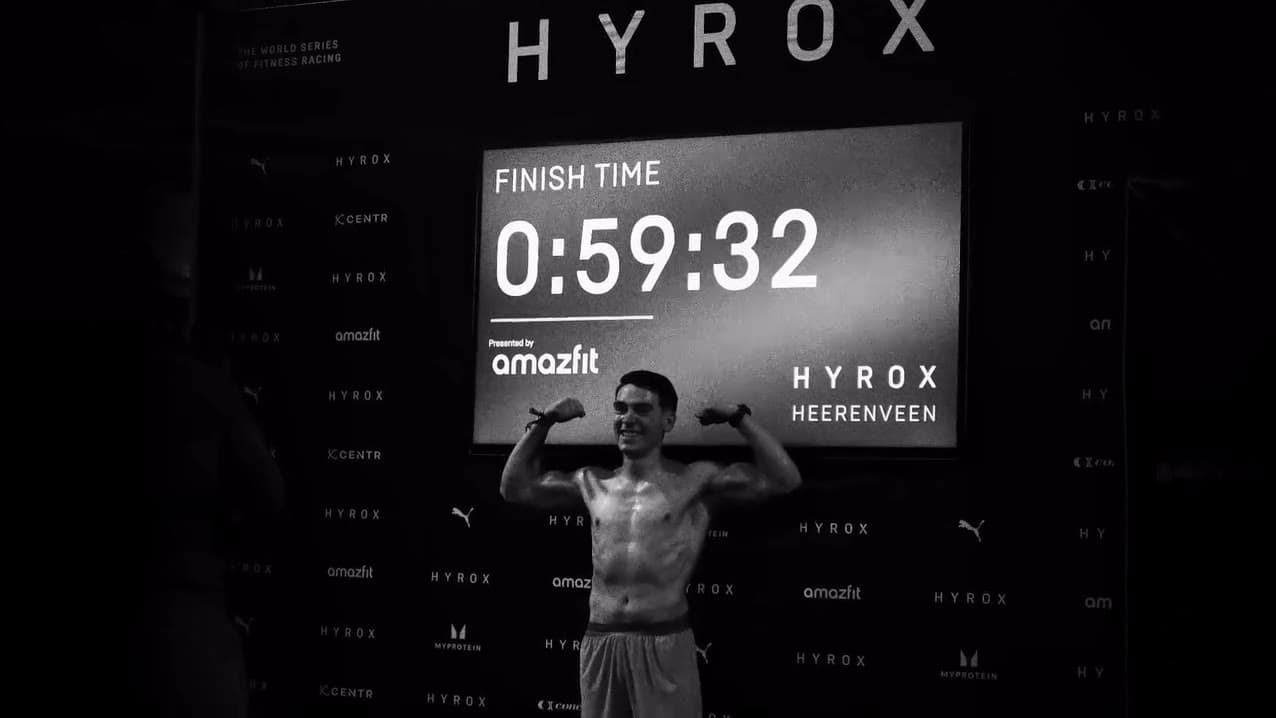 Finishklok: 0:59:32, HYROX Heerenveen